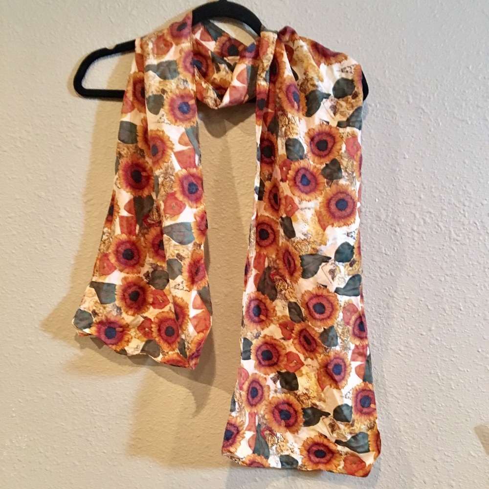100% Silk Sunflower Scarf